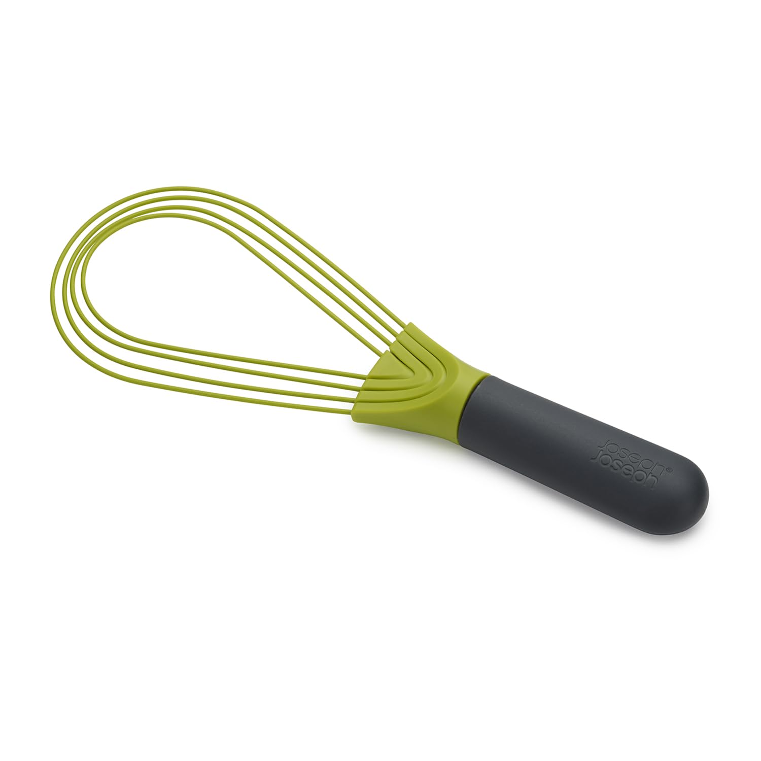 Joseph Joseph 10539 Twist Whisk 2-in-1 Collapsible Balloon and Flat Whisk Silicone Coated Steel Wire, Gray/Green