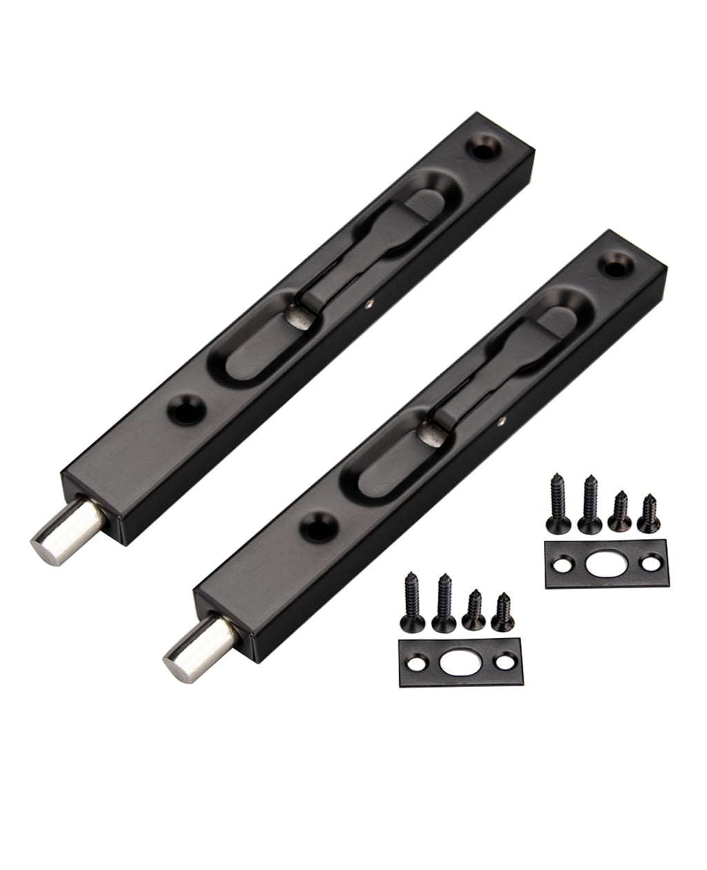 WANLIAN 6 Inch Door Latch Bolts, Door Slide Bolt Lock, Flush Bolt, Door Latch Bolts Security Latch Bolt with Powerful Spring for Furniture Hardware Fitting Accessories(2PCS)