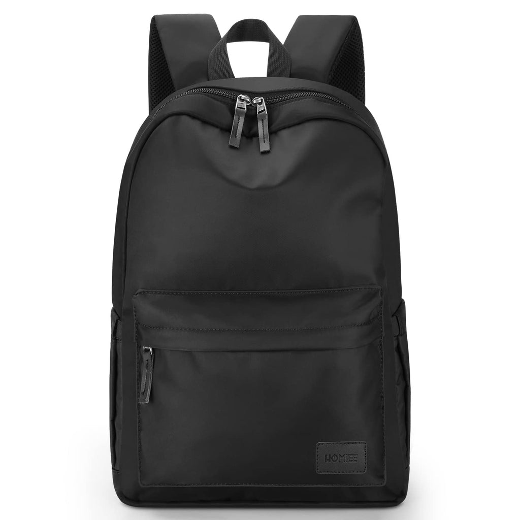 HOMIEE Lightweight Stylish Backpack, Water-Resistant Daypack Unisex Laptop Bookbag, 14-Inch Laptop Casual Backpack for Women & Men, Travel/School/Casual/Work Backpack, Black