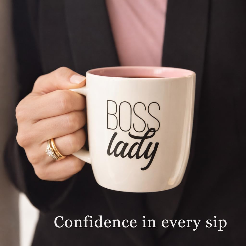 Triple Gifffted Boss Lady Gifts for a Women, Valentines Day, Her Birthday, Christmas, Mothers Day Presents, Coffee Mug Cup Gift for Sister, Mom, Boss, Girlfriend