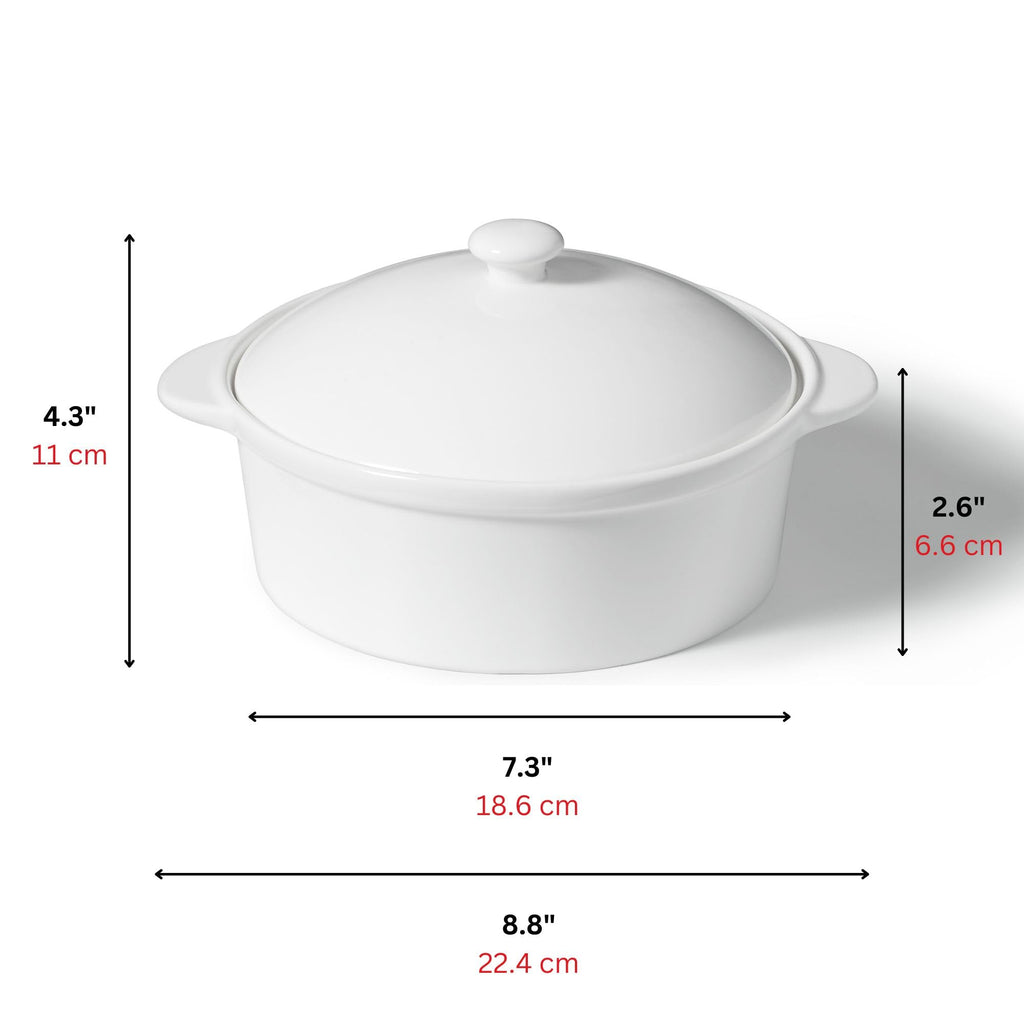 Starfrit Gourmet Bistro - Brie Baker Set - White Porcelain - Oven, Microwave and Dishwasher Safe - Versatile Use