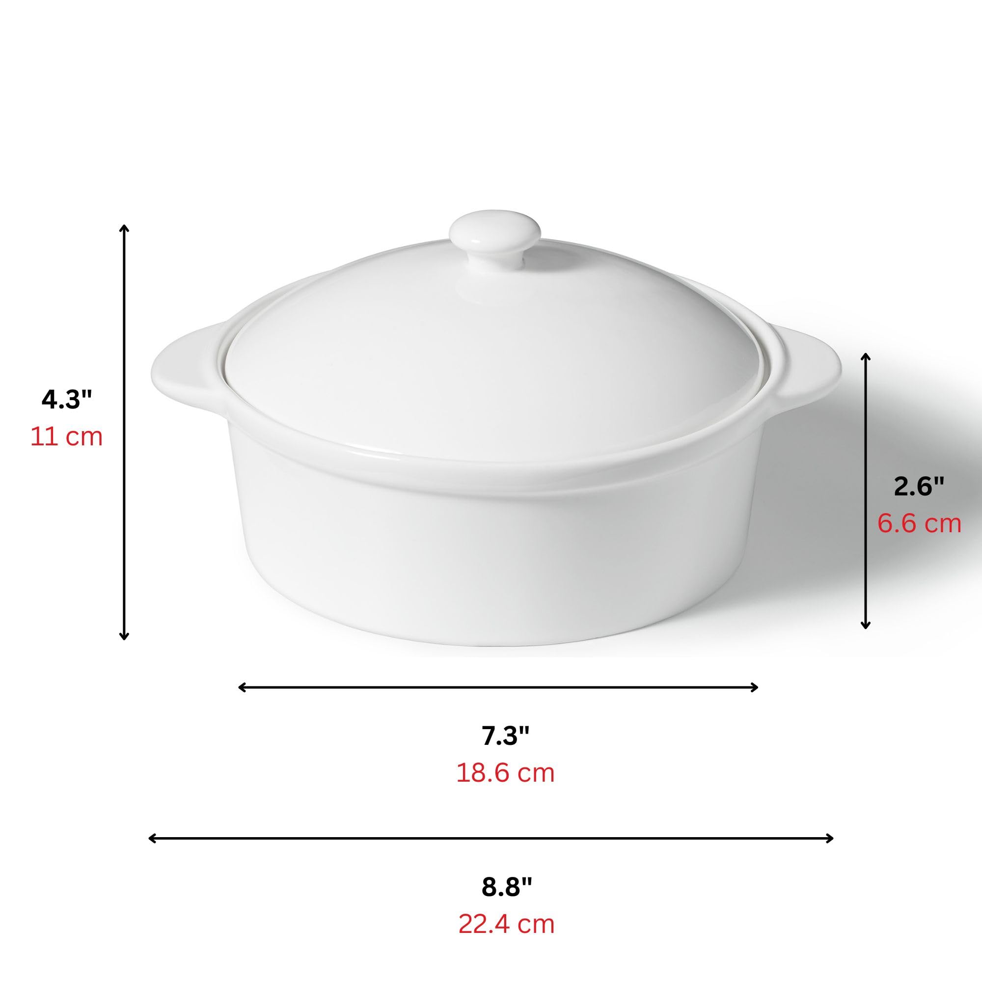 Starfrit Gourmet Bistro - Brie Baker Set - White Porcelain - Oven, Microwave and Dishwasher Safe - Versatile Use