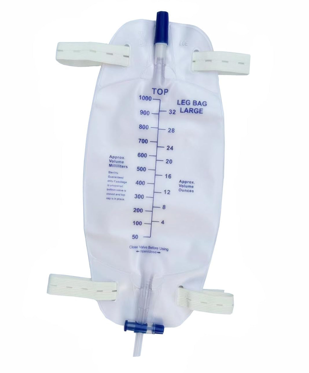 Lifevv 3 Pack Easy-Tap Leg Bag, Urinary Drainage Bag, 32 oz Anti-Reflux Valve, Cloth Straps