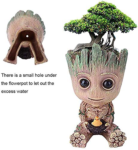 SLOCME Baby Groot Flower Pot - Guardians of The Galaxy Groot for Pen Holder、Desk Ornament、Plants Pot with Drainage Hole