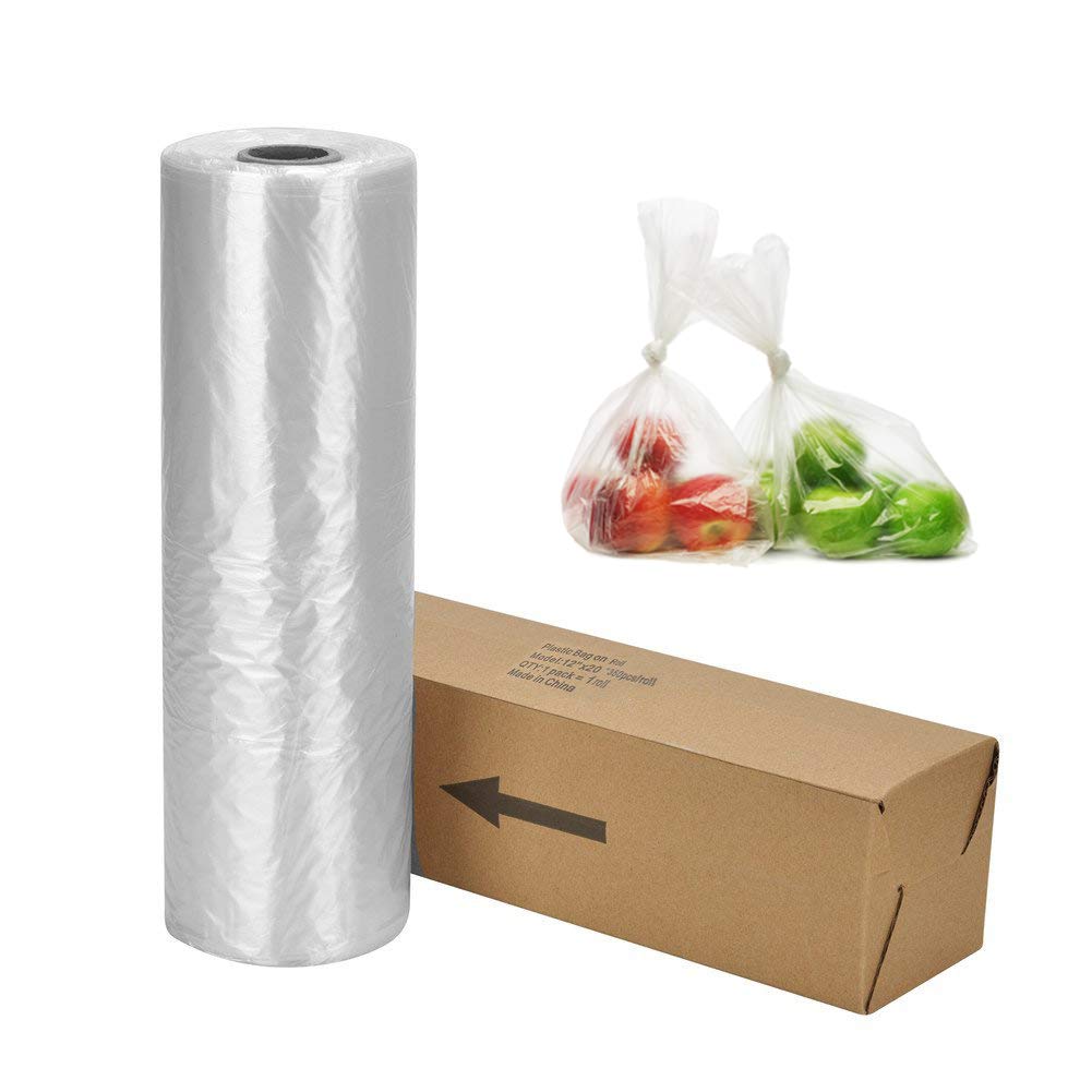 RBHK 16x20 Plastic Produce Bags on a Roll, Clear for Home Storage and Trash, One Roll 350 Count
