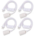 Swpeet 4 Pcs E26 Hanging Lantern Cord with On/Off Switch, Light Socket with 10.86 Inch Extension Cord Cable, White Pendant Light Socket Cord for Kitchen/Bedroom/Bathroom/Restaurant/Cafe Shop