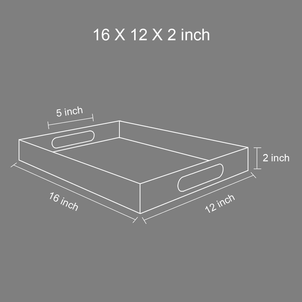 NIUBEE Clear Serving Tray 12"x16" -Spill Proof- Acrylic Decorative Tray Organiser for Ottoman Coffee Table Countertop with Handles