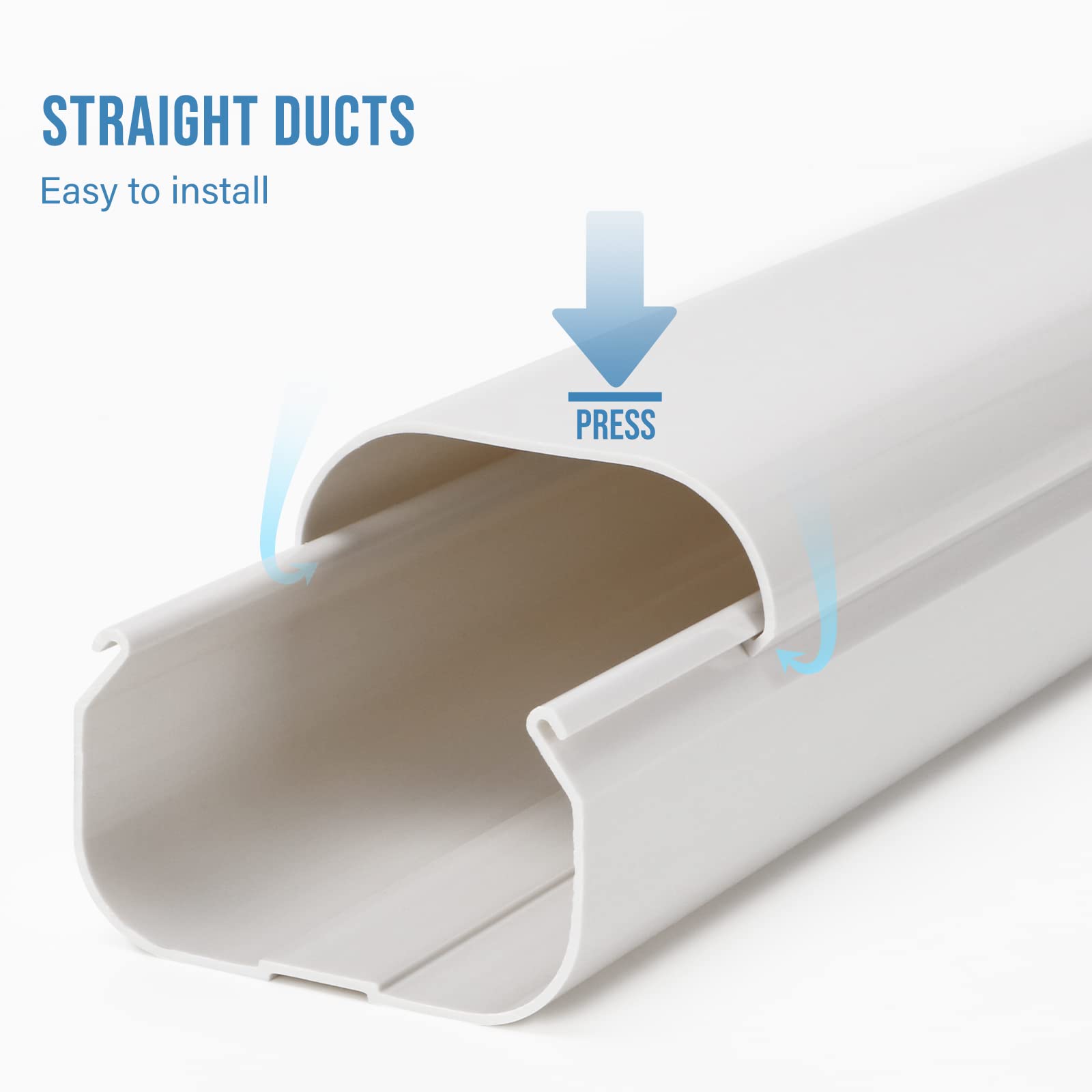 HOXHA 3" W 9Ft L Line Set Cover Kit for Mini Split & Central AC Systems - White PVC Tubing Cover - 275mm Length