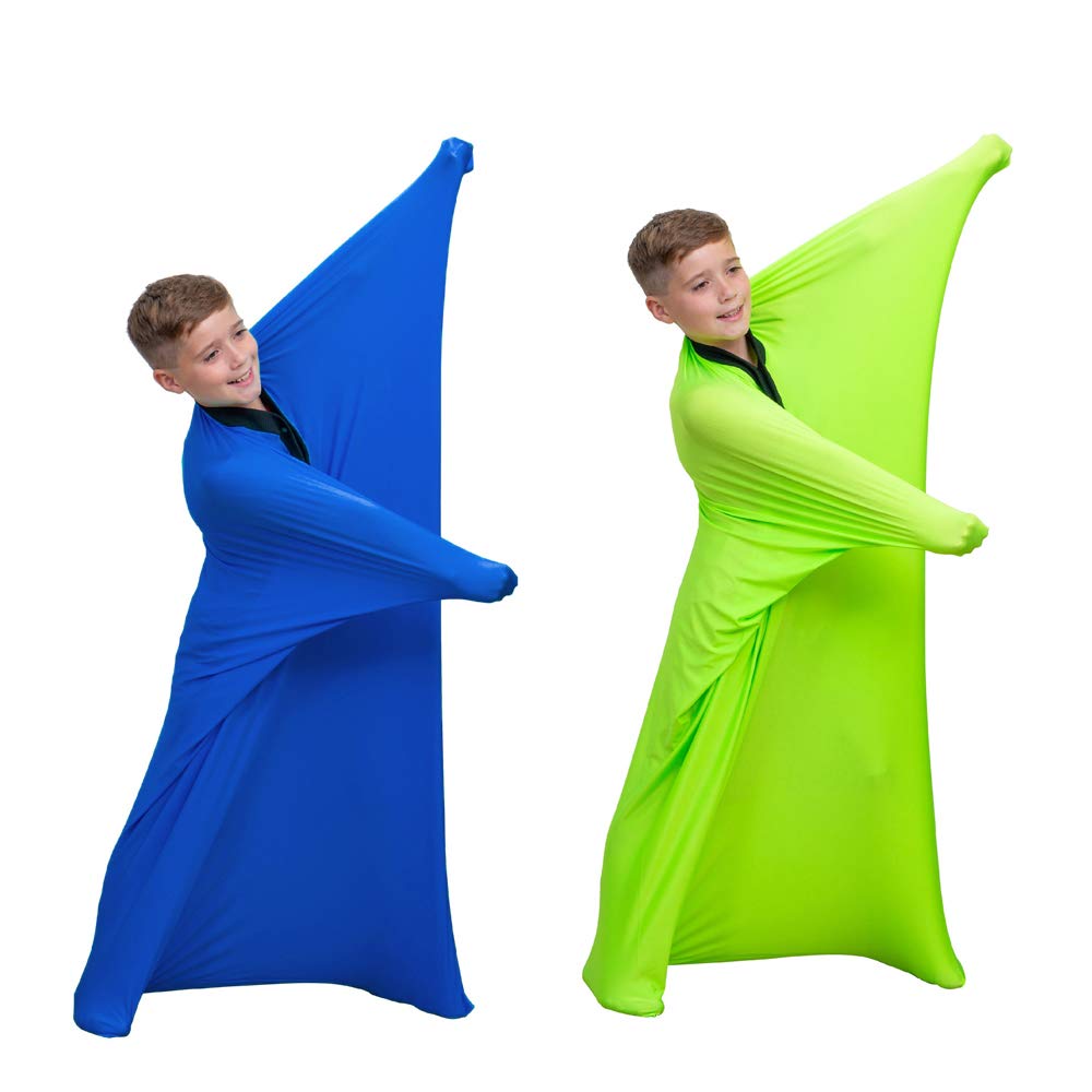 Sensory Sox Stretchy Body Socks Full-Body Wrap to Relieve Stress, Hyposensitivity Great for Boys, Girls with Autism, Anxiety (Small 47"x27", Blue)