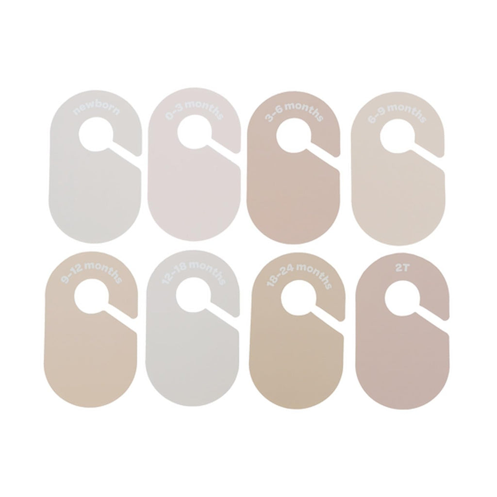 3 Sprouts Baby Closet Dividers Set of 8 - Baby Clothes Organizer & Wardrobe Hanger - Nursery Infant Closet Organizer for Baby Clothing by Size or Age from Newborn to Toddler Boy & Girl - Neutral