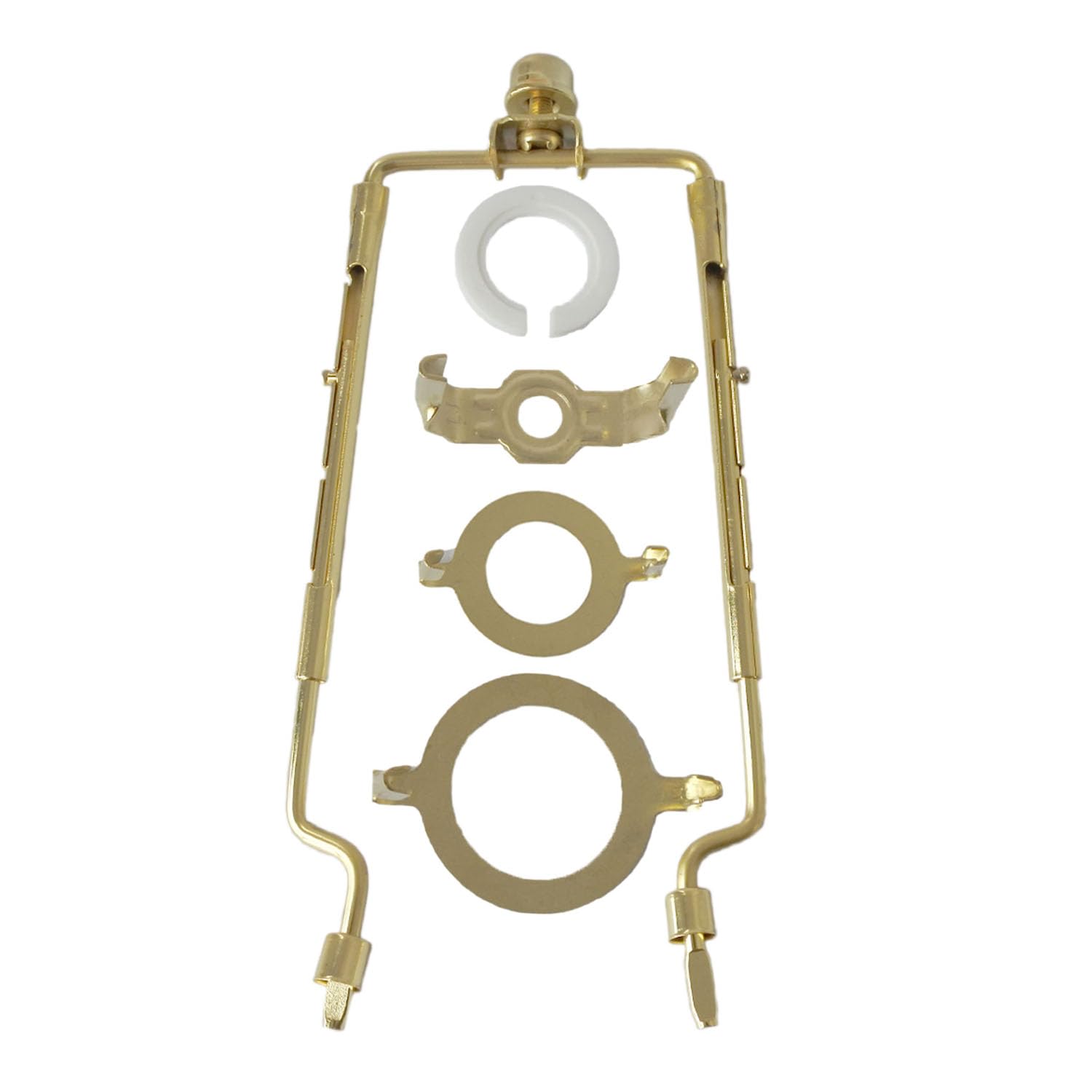 LISSION Lamp Shade Harp Holder, Adjustable Lampshade Adapter Height 7 8 9 10 inch, with Standard Saddle, E14 E26 E27 Adapter Base UNO Fitter Adapter Converter Finial Set, Golden Color