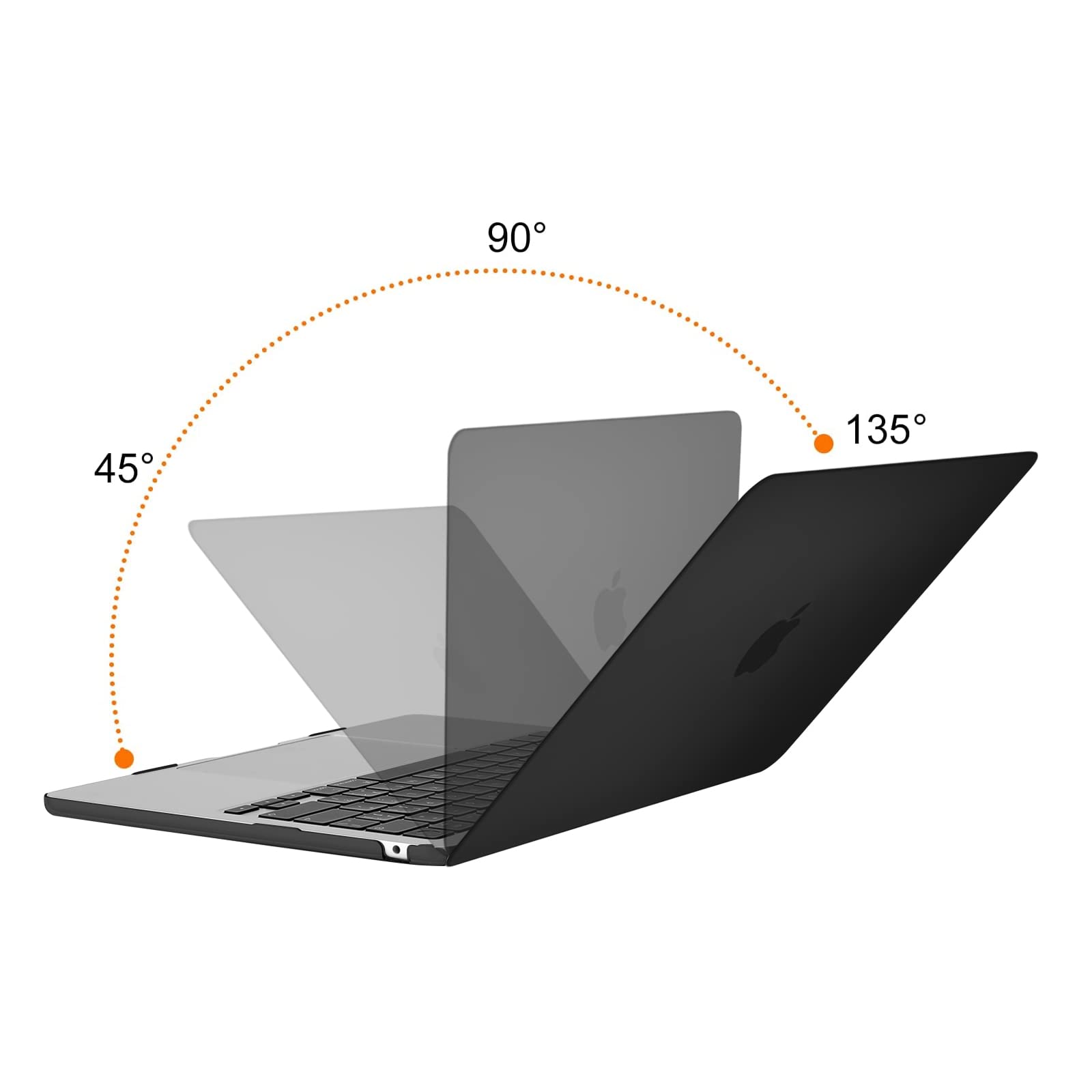 MOSISO Compatible with MacBook Air 13 inch Case M5 2026 M4 2025 M3 M2 2024-2022 A3449 A3240 A3113 A2681, Hard Shell&Keyboard Cover&Screen Film&Pouch for MacBook Air 13.6 inch Case, Black