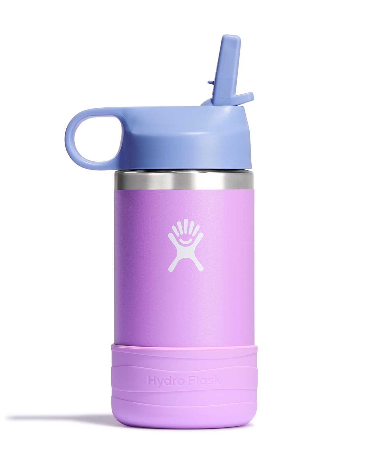 Hydro Flask 12 Oz Kids Stainless Steel Wide Mouth Water Bottle with Straw Cap and Boot, Anemone