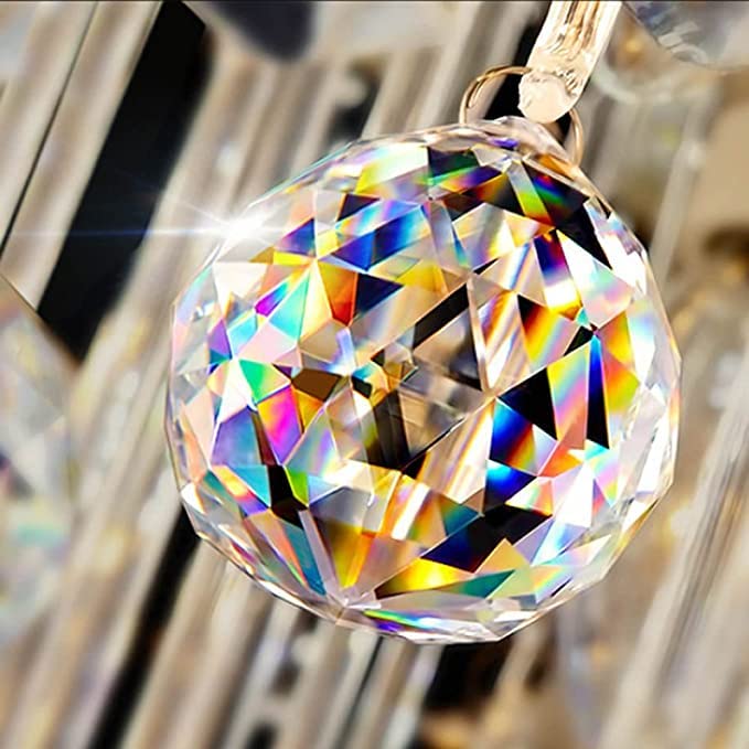 8 PCS Clear Crystal Ball Prism, K9 Crystal Sun Catchers Ball for Garden Ornaments Outdoor Window Chandelier Hanging Pendant DIY Parts 40mm