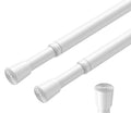 AIZESI 2pcs Spring Tension Rods Adjustable 26 to 39 inch Small Tension Curtain Rod No Drilling Expandable Spring Loaded Curtain Rod,Suitable for Doors and Windows 28 to 36 inch, White