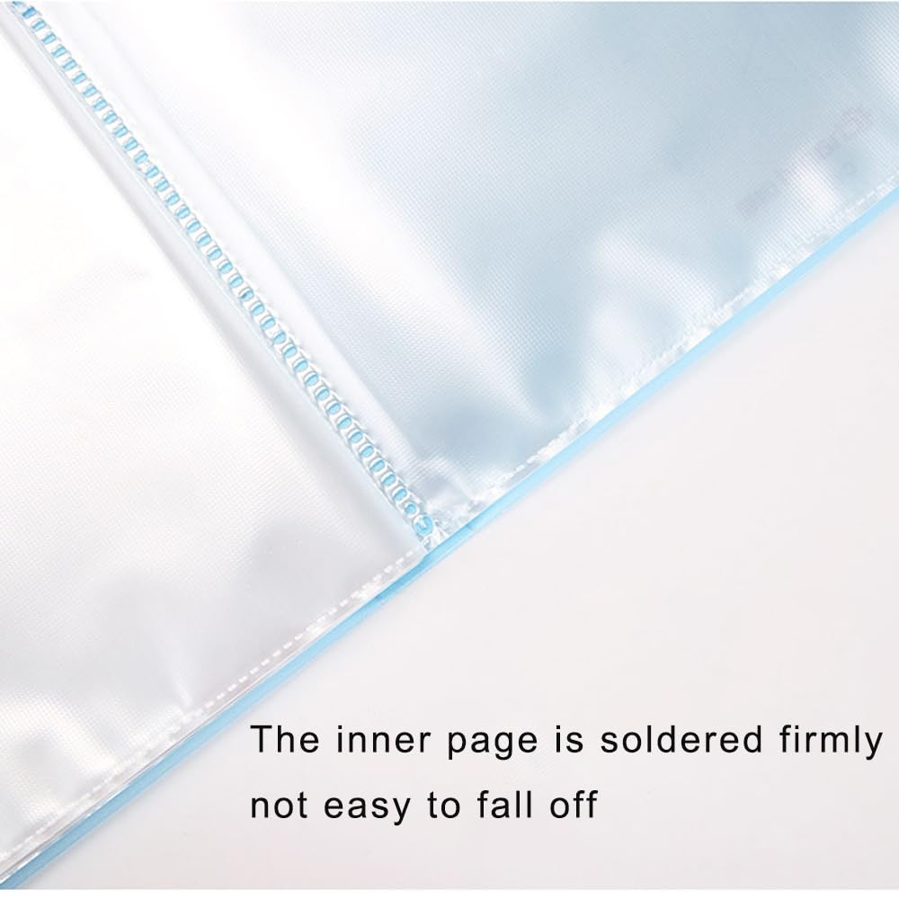 40 Pockets Display Book RUIFUNETEK Presentation Book with Clear Sheet Protectors A4 Binder with Plastic Sleeves 80 Pages Bound Sheet Protectors for Document Artwork and Photo (5 Color, 5 Pack)
