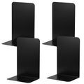 JIANTA Book Ends, Heavy Duty Metal Bookends, 2 Pairs/4 Pieces Book Stopper, Book Ends Support for Shelves, Black Non-Slip Bookshelf Holder Stand for Home, Office, Library, School