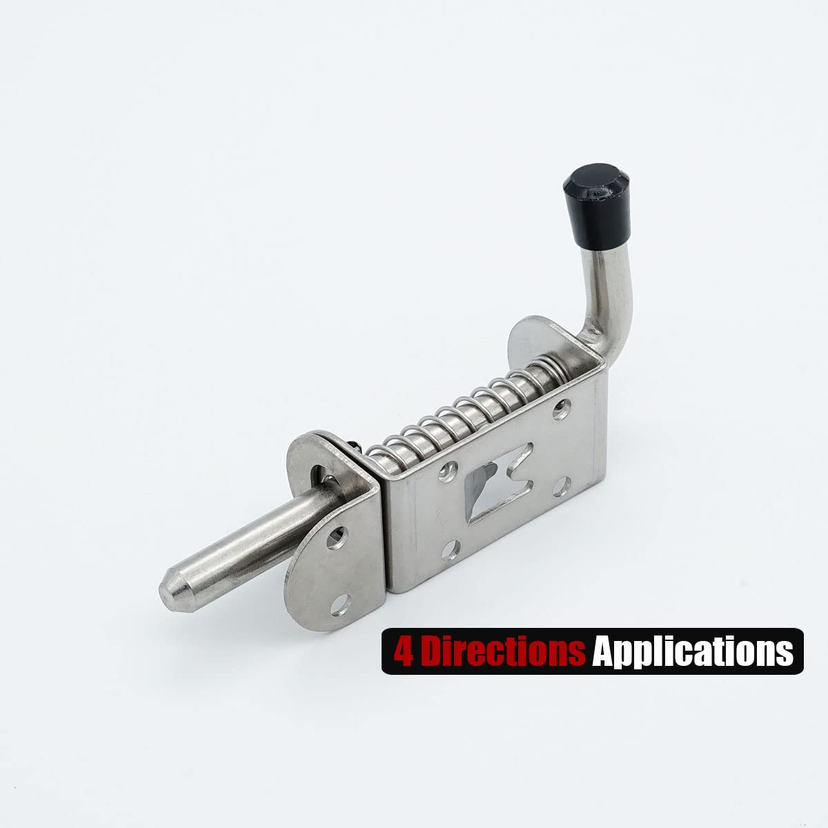 JQK Spring Loaded Latch Pin, 304 Stainless Steel Barrel Bolt Thickened 2mm Door Lock, 5 Inch Brushed Finished(2 Pack), HSB300-P2