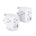 2-Pack US/CA to UK Ireland Travel Plug Adapter, Addtam Type G Power Outlet Adapter with 3 AC Outlets 3 USB(2 USB C), Travel Essentials for USA to Dubai Scotland British London England Hong Kong Irish