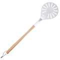 Pizza Turning Peel 7" Perforated Anodized Aluminum Round Pizza Peel Turner with Wood Handle Non Stick Pizza Paddle for Homemade Pizza Bread Outdoor Pizza Oven Accessories