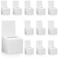 12 Pcs Ballot Box Raffle Donation Box for Fundraising, 6 X 6 X 6 Inch Cardboard Raffle Ticket Box with Slot Suggestion Box Removable Header for Collecting Business Card Voting (White)