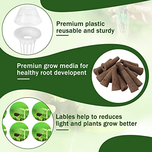 DECYOOL Garden Pods, 80pcs Hydroponic Pods Kit,Grow Anything Kit with 20 Grow Baskets,20 Grow Sponges, 20 Pod Labels,20 Grow Domes
