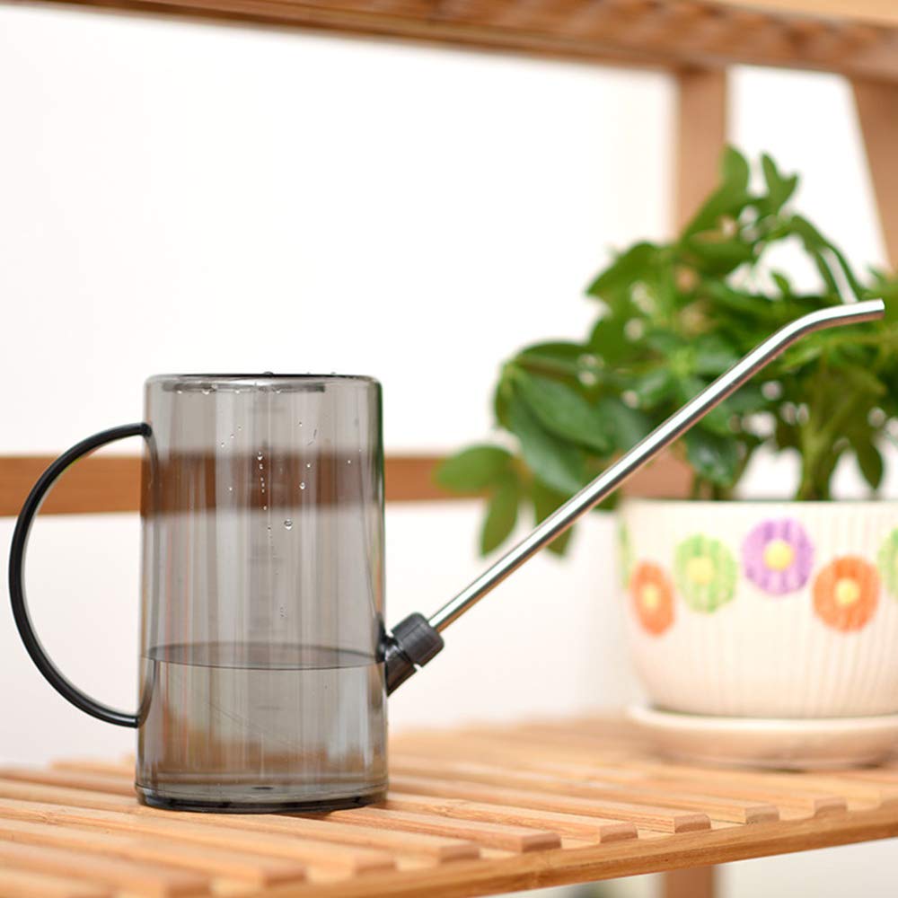 Nerseki 1 Litre/ 35 OZ Long Spout Watering Can for Succulents Bonsai Catus Plants Indoor Outdoor (Grey)