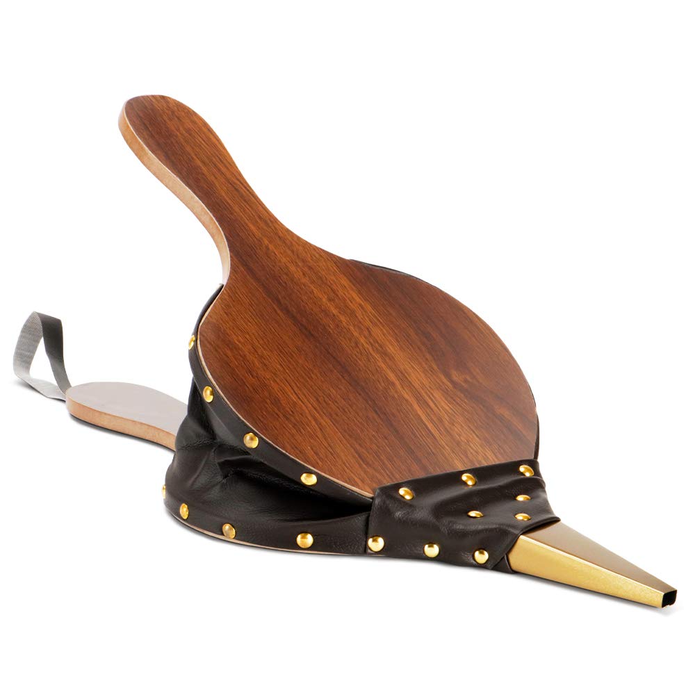 Fireplace Bellows 17"x7.5" Large Wood Air Blower Cast Nozzle for Outdoor Camping BBQ Grill Chimney Hand Bellow Pump Pit Barbeque Fire Tools Accessories with Hanging Strap (Brown, 17"x7.5")