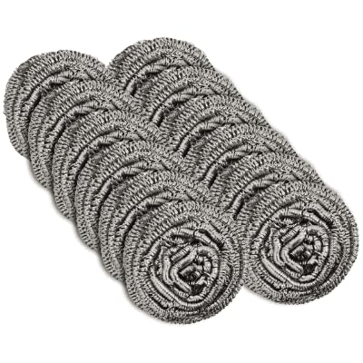 Platinum Crown Heavy-Duty Stainless Steel Wool Scouring Sponges – Rust-Resistant, Long-Lasting, for Pots, Pans, Grill, Oven & Kitchen Cleaning Invidual Packed– 12 Pack 44grams Each