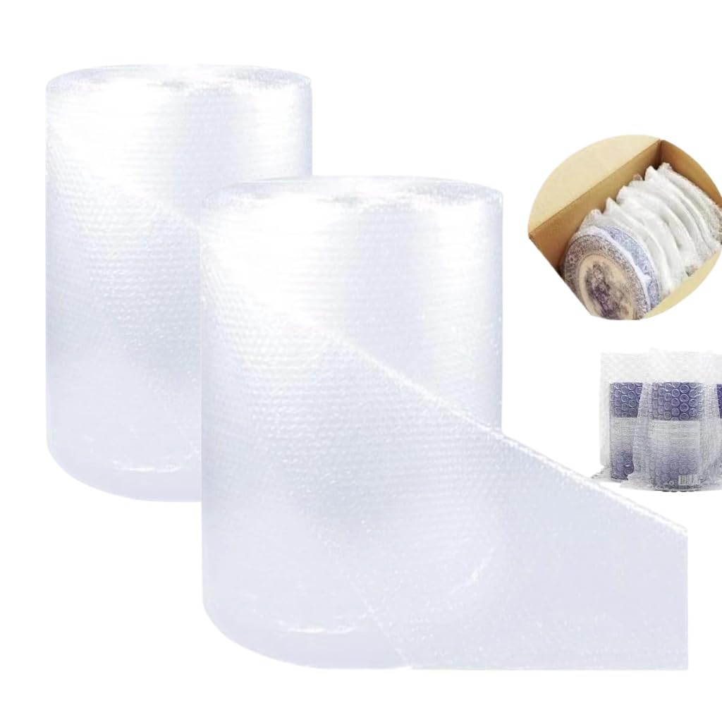 2-Pack Bubble Cushioning Wrap, 10 Inch x 60 Feet Total, Moving Supplies, Small Bubble Cushioning Protective Roll for Moving Shipping Packaging