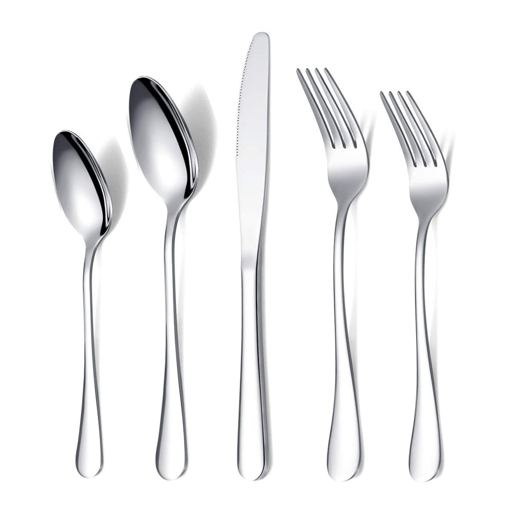 Berglander 20-Pieces Stainless Steel Flatware Set, Silverware Set, Cutlery Set for Wedding Dinner Birthday Parties Service for 4 (20-Piece)