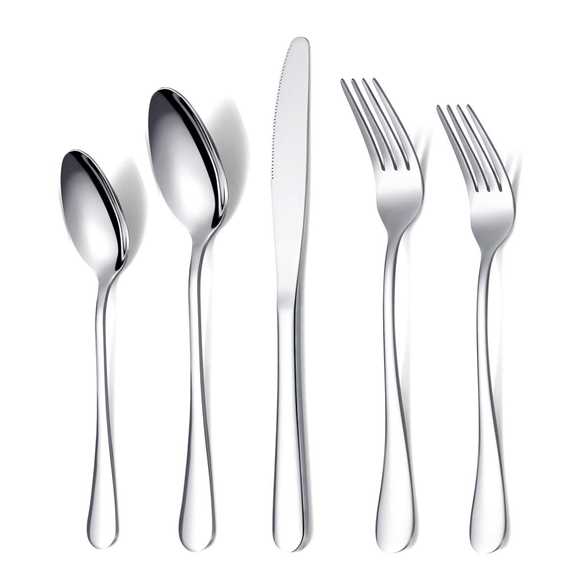 Berglander 20-Pieces Stainless Steel Flatware Set, Silverware Set, Cutlery Set for Wedding Dinner Birthday Parties Service for 4 (20-Piece)