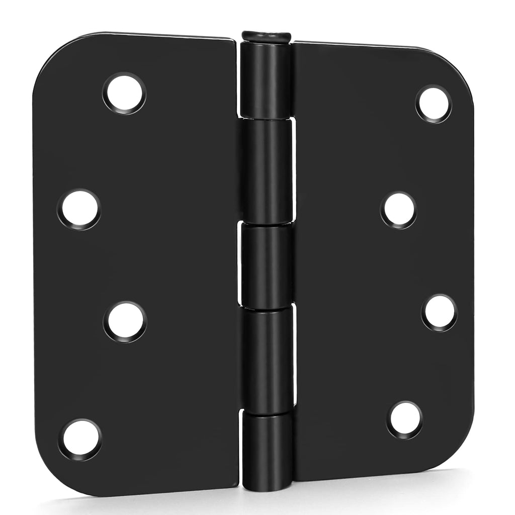 Goldenwarm Pack of 3 Matte Black Door Hinges 4 Inch for Interior and Exterior - 4x4 With 5/8" Radius Corners, Residential Heavy-Duty Hardware