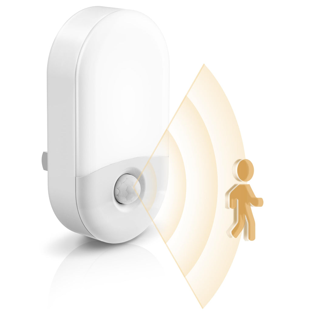 L LOHAS LED Motion Sensor Night Light, 2 Pack, Motion Activated Night Light, Motion Sensor Night Lights Plug into Wall, 3000K Warm White, Adjustable Brightness, for Kids Adult Bathroom Bedroom