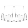 NIUBEE Acrylic Brochure Holder 8.5 x 11 inches 2 Pack, Clear Acrylic Literature Holder Plastic Flyer Display Stand, Acrylic Countertop Organizer for Magazine, Pamphlet, Booklets, Menu, Journals