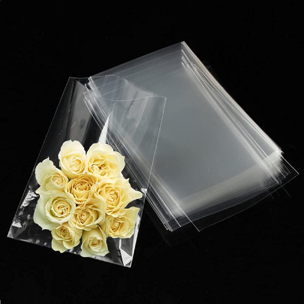 500pcs 5"×7" Clear Flat Open-End Cellophane Bags | Cello Bags, Poly Bags For Bakery, Candle, Soap, Cookie, Candy, Party & Wedding Cellophane Bags By EsseWise