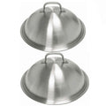Griddle Accessories Pot Wok Lids - Heavy Duty 12 Inch Round Basting Cover - Stainless Steel - Cheese Melting Dome and Steaming Cover - Best for Use in Flat Top Grill Cooking Indoor Outdoor- 2 Domes