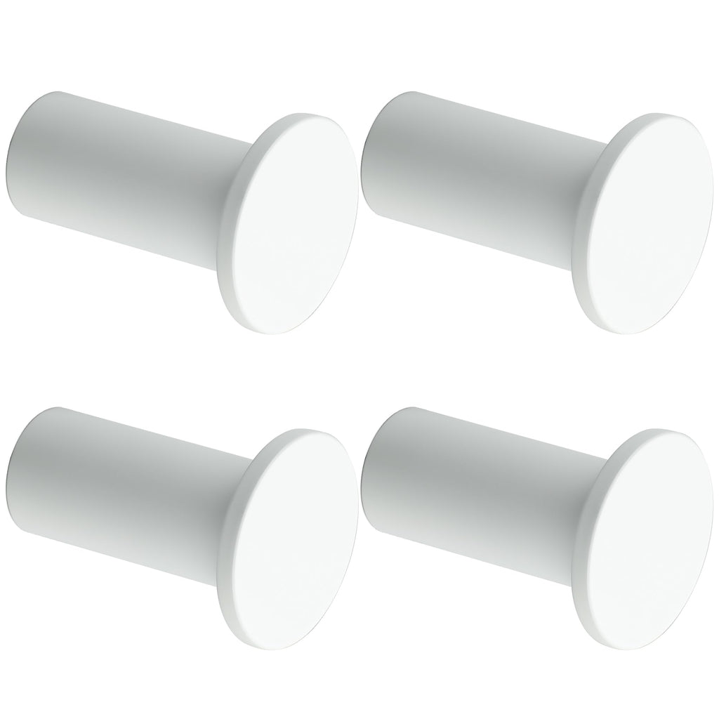 SAYAYO 4 Pack Coat Hooks, Towel Hooks Robe Hooks Heavy Duty for Hanging, SUS 304 Stainless Steel Wall Hooks for Bathroom, Bedroom, Kitchen, Hotel, White