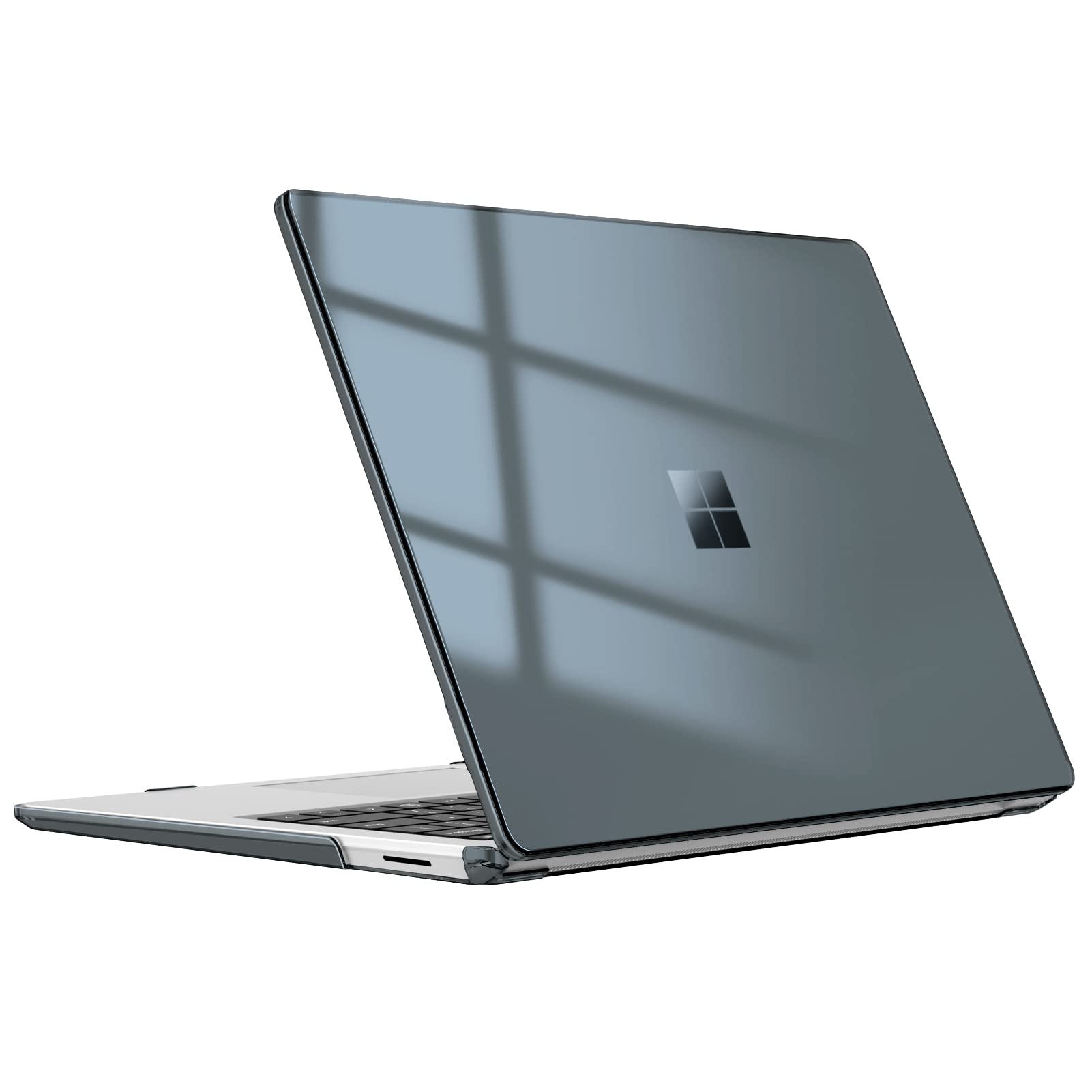 Fintie Case for 13.5 Inch Microsoft Surface Laptop 5/4/3 with Metal Keyboard - Protective Slim Snap On Hard Shell Cover, Crystal Black