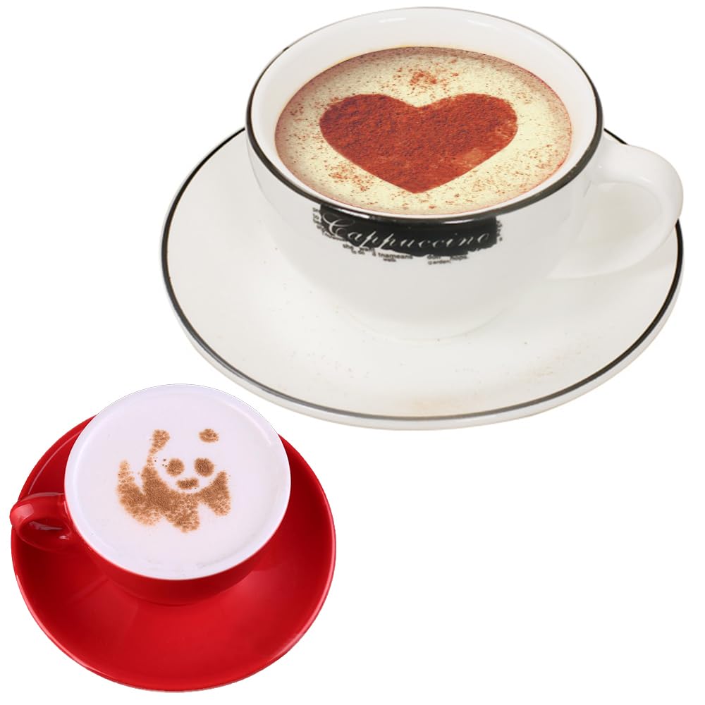 3 Pack Stainless Steel Powder Shaker, Coffee Cocoa Dredges with Fine-Mesh Lid, AIFUDA Power Can for Cooking Home Restaurant with 16 Pcs Printing Molds Stencils