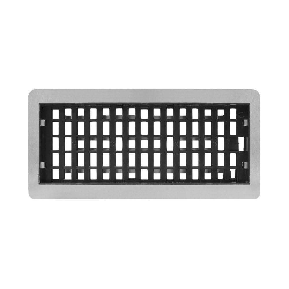 Decor Grates LAJH410-NKL Oriental *NEW* Low Profile Floor Register, 4x10 Inches, Brushed Nickel