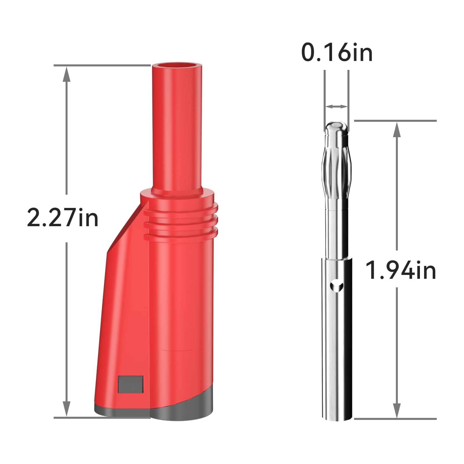 Goupchn 4mm Stackable Shrouded Banana Plugs Safety Fully Insulated Solderless Screw Fixation DIY Connectors 5 Colors