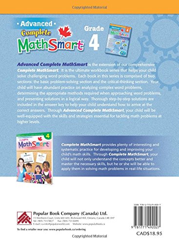 Advanced Complete MathSmart Grade 4: Advance in Math and Build Critical-Thinking Skills