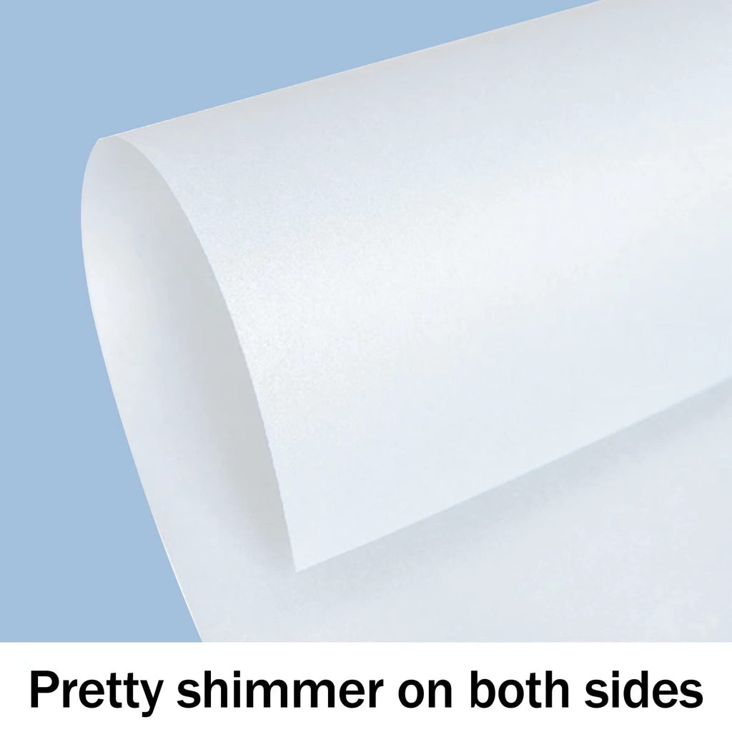 100 Sheets White Shimmer Paper Cardstock 8.5 x 11, Goefun 80lb Card Stock Printer Paper for Invitations, Menus, Crafts, DIY Cards