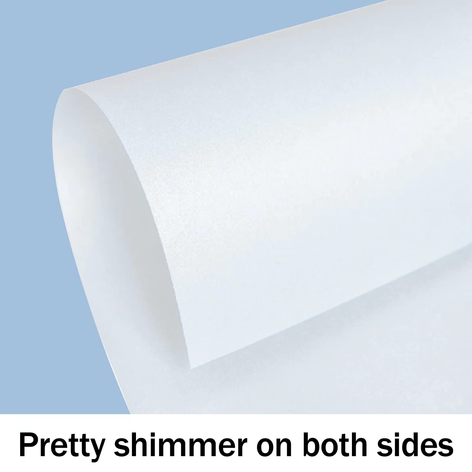 100 Sheets White Shimmer Paper Cardstock 8.5 x 11, Goefun 80lb Card Stock Printer Paper for Invitations, Menus, Crafts, DIY Cards