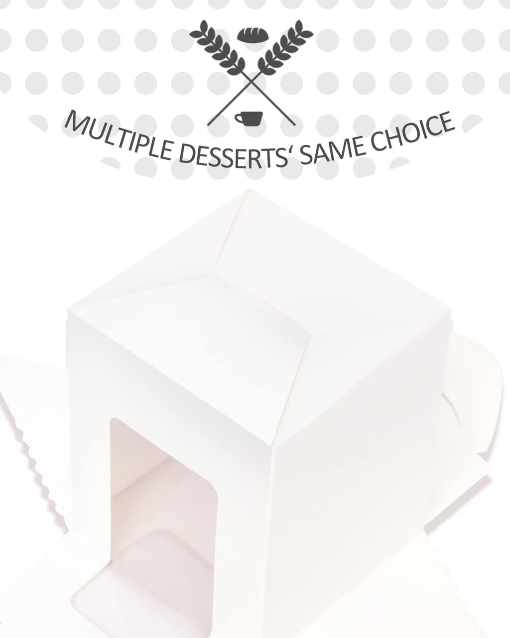 Cupcake Boxes Individual 60pcs Cupcake Holders Disposable White Single Cupcake Boxes with Window 3.6x3.6x4.3 inch Cupcake Containers