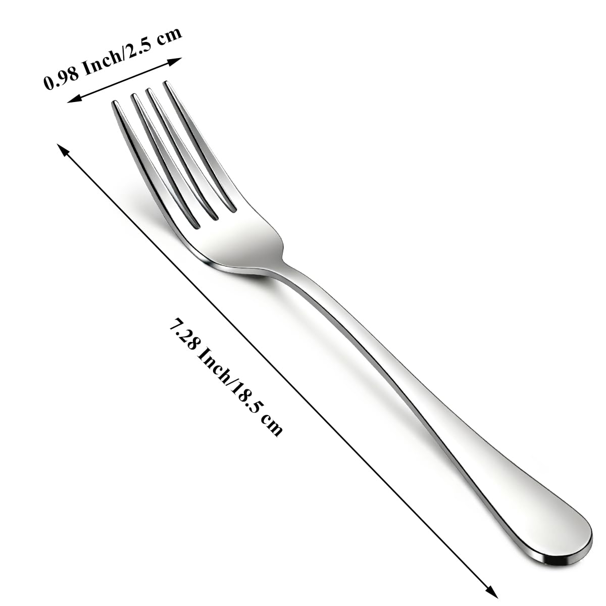 Berglander Dinner Forks Set of 24, Stainless Steel 18.5cm Table Forks for Home, Cafés, Hotel, Restaurant, Dishwasher Safe