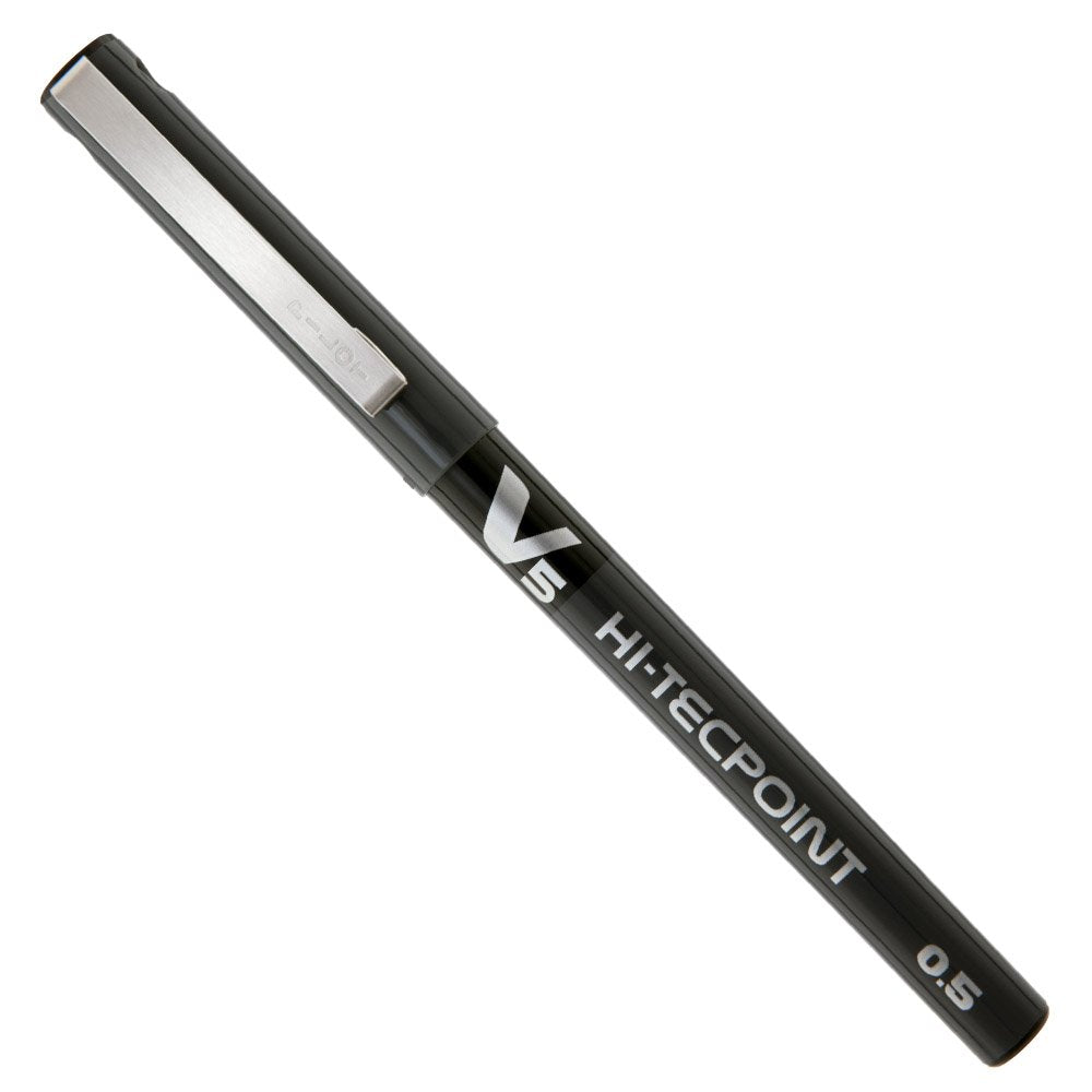 Pilot V5 Liquid Ink Rollerball 0.5 mm Tip (Single Pen) - Black Box of 12