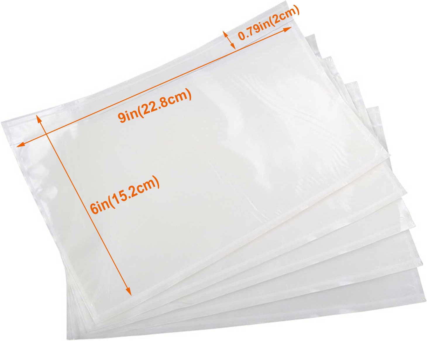 MBLABEL 200 Pcs-15.2x22.8cm（6x9in） Shipping Envelopes, Packing List Mailing Envelopes Clear Adhesive Shipping Label Sleeves Shipping Supplies for Small Businesses