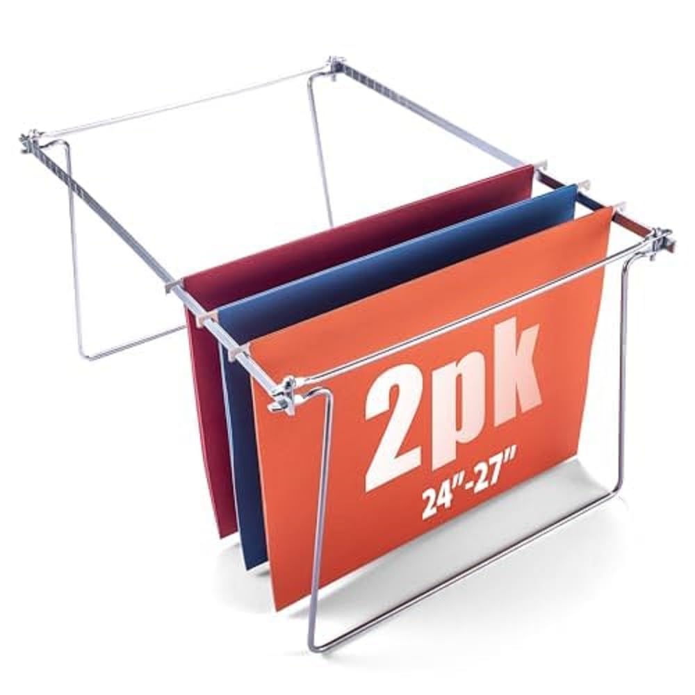 Officemate Hanging File Frames, Letter Size, Rails Fits 24" to 27", Steel, 2 Sets (91999)